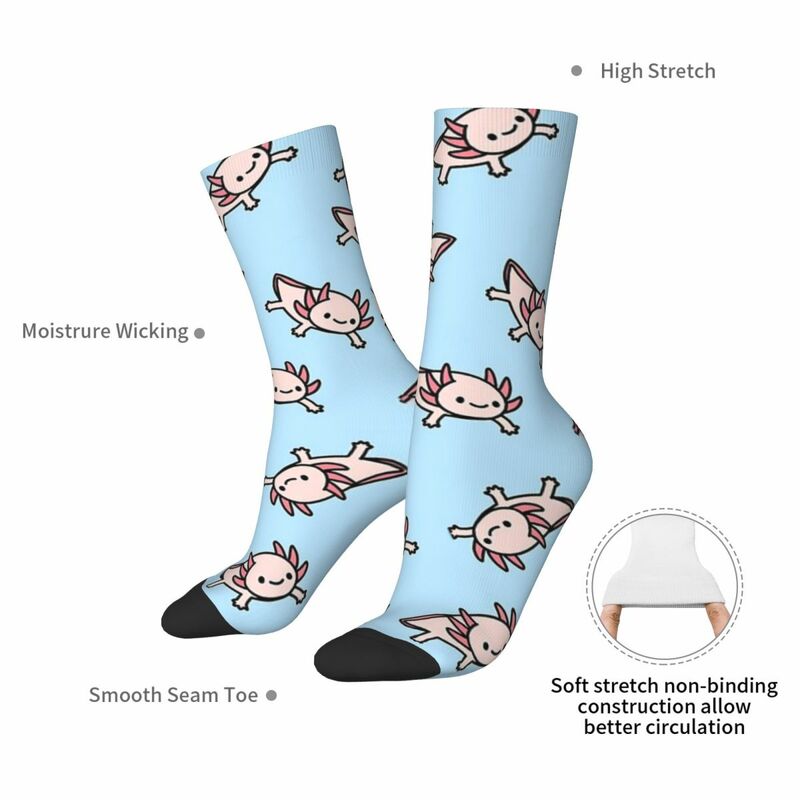 Axolotl-Calcetines largos de alta calidad para hombre y mujer, medias largas de estilo Harajuku, accesorios para todas las estaciones, regalo de cumpleaños