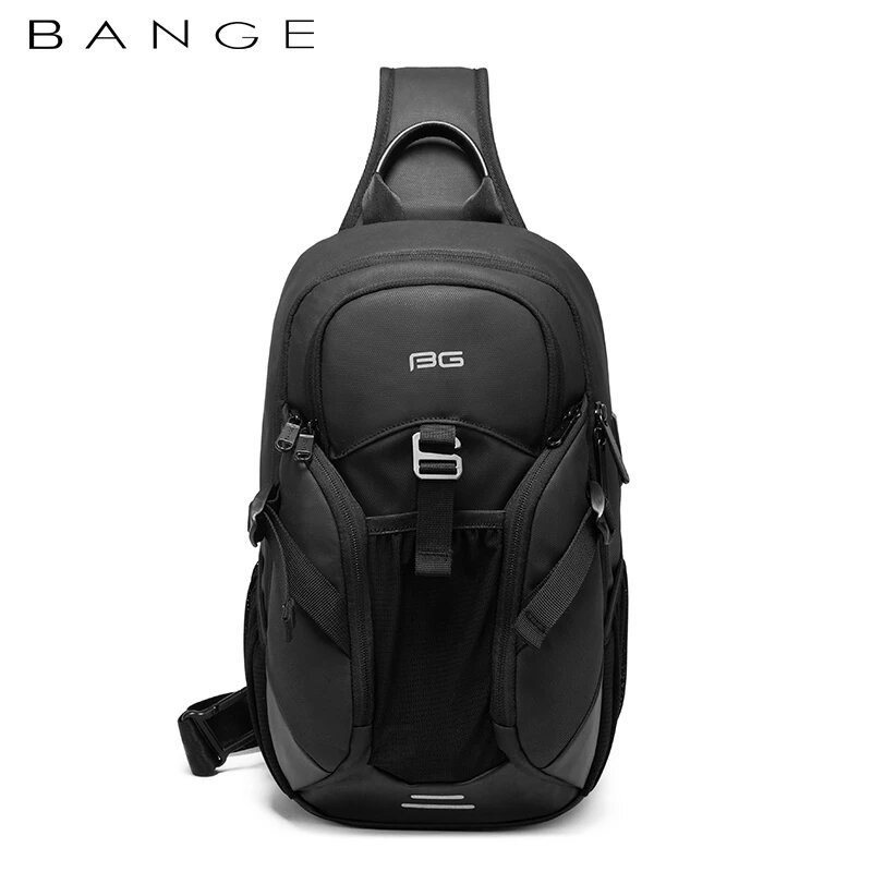 Мужская нагрудная сумка BANGE, вместительная Водонепроницаемая деловая сумка для ноутбука с USB-подзарядкой, повседневный работы, тонкие портфели для школы