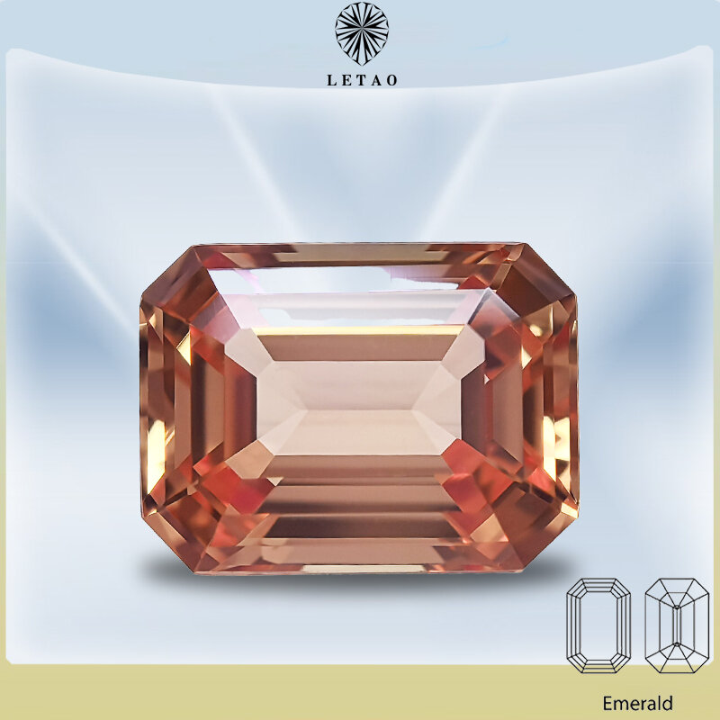 Лабораторный Выращенный сапфир закат оранжевый цвет изумрудная огранка драгоценный камень для подвесок кольцо серьги материалы на выбор AGL сертификат
