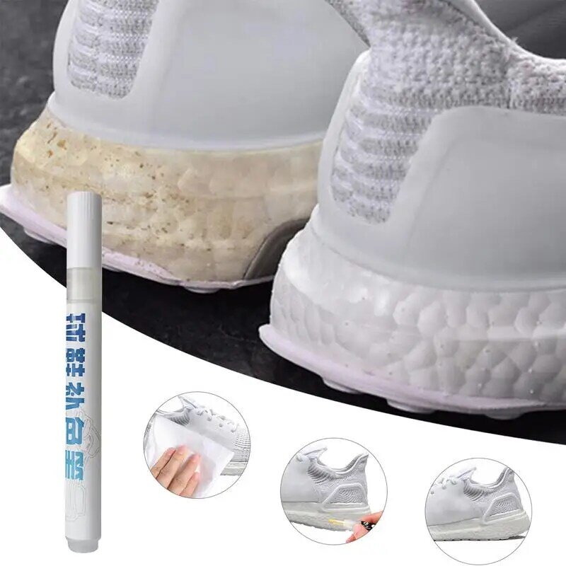Sapato branco polonês para tênis, Caneta branqueadora, Limpador instantâneo, Marcador para couro renovar
