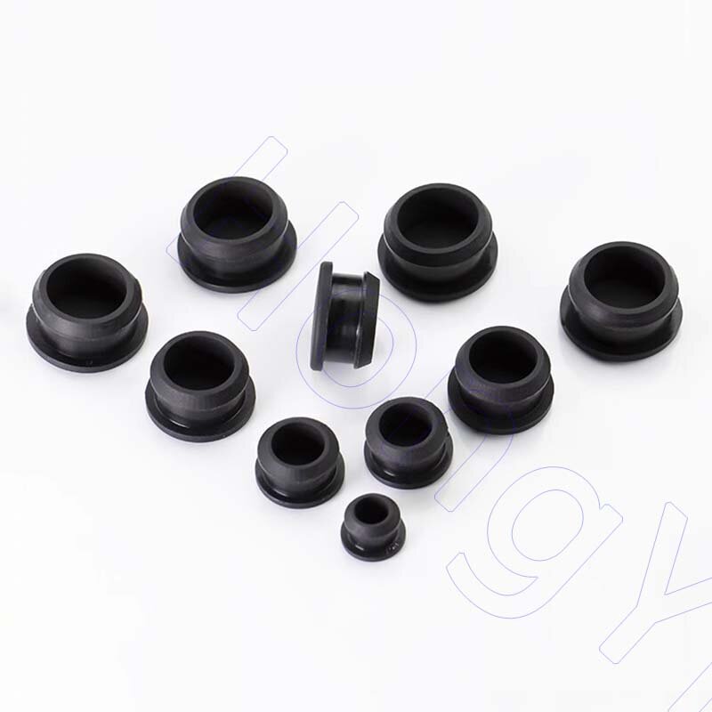 Hole Plug Snap-on Silicone Rubber Seal T-Shape Gasket Inserts Bungs Blanking End Caps Stopper Black 2.5 3 3.5 4 4.5 5 5.5 - 12mm