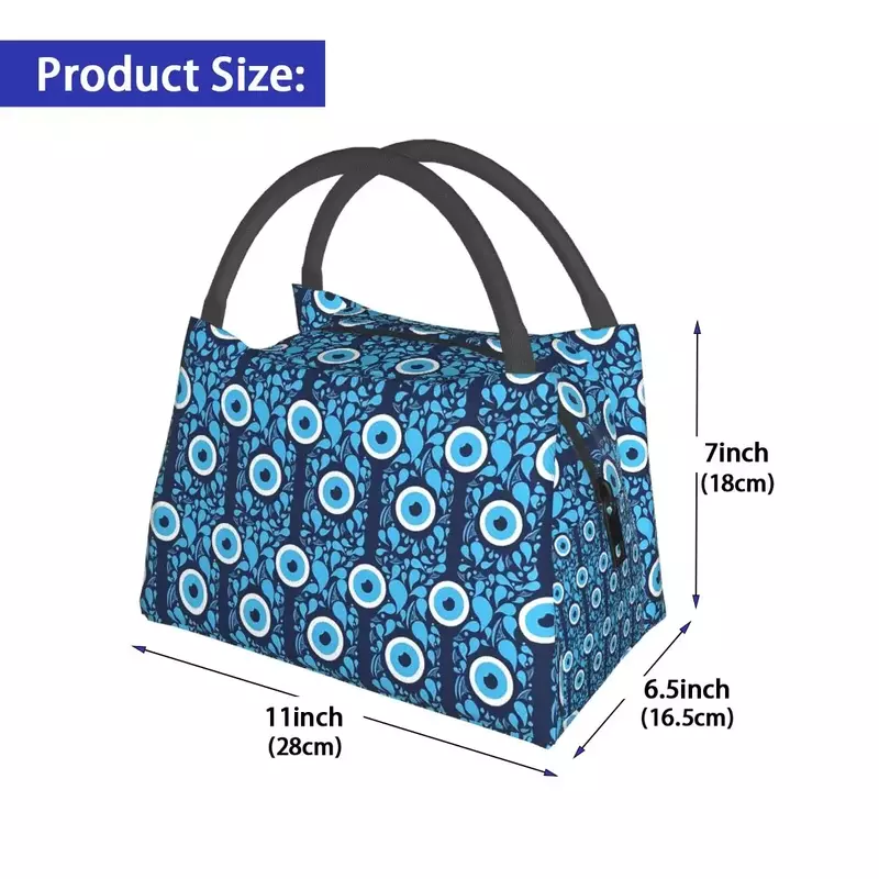 Evil Eye Lunch Bag Nazar Design Cute Lunch Box Picnic Portable Tote Food Bags Custom Cooler Bag