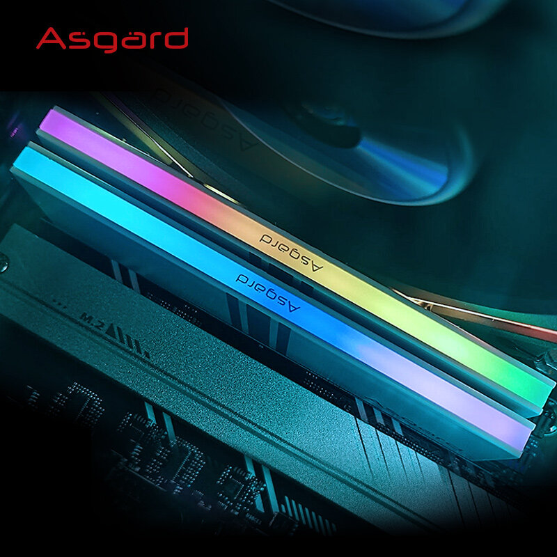 Asgard Valkyrie pamięć DDR4 RAM PC 8 gbx2 16GB 32GB 3200MHz 3600MHz RGB ramowy biały radiator OC wydajność na pulpicie