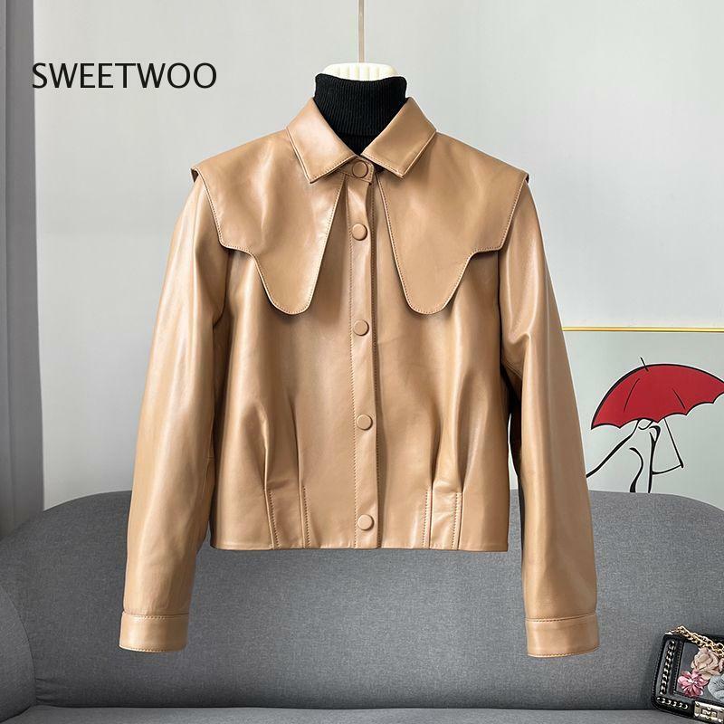 Женская короткая куртка из ПУ кожи, черная короткая куртка с длинным рукавом в Корейском стиле, осень-весна 2023