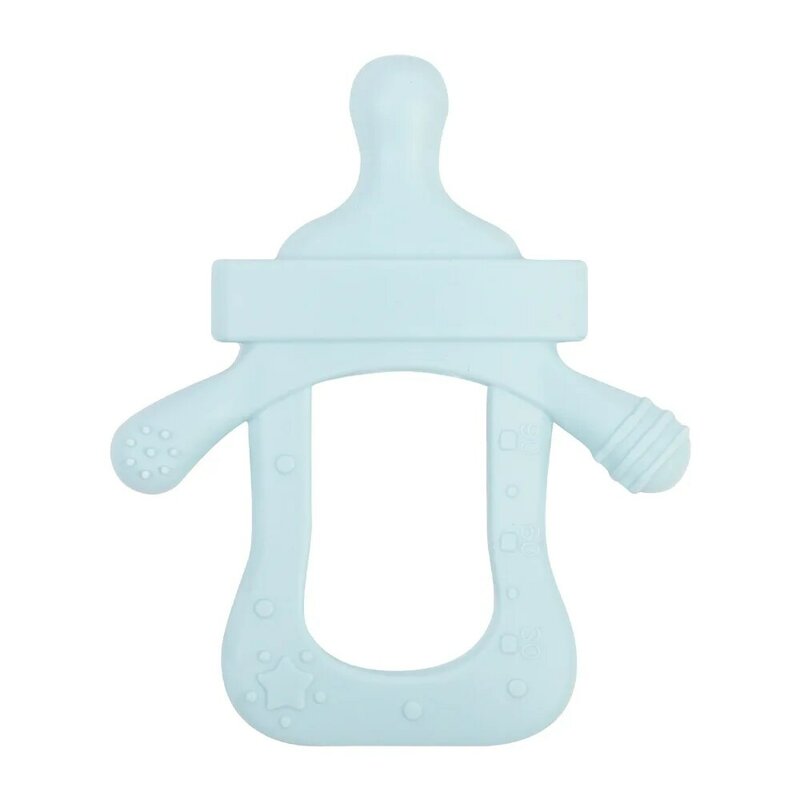 Baby Soft Silicone Teethers Feeding Milk Nursing Bottle Shaped Pacifier Teething Toys for 6-30M Baby Infants 28 Colors