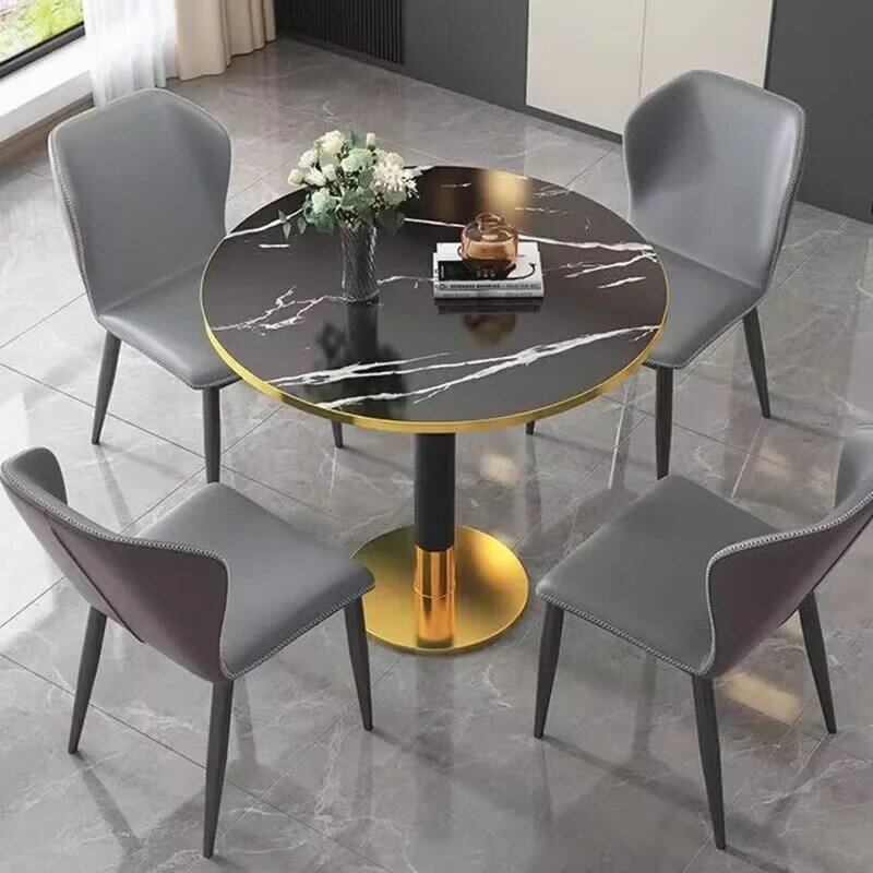 Luxus Couch tisch setzt nordische Salon Stühle Esszimmer Küche Tee Ende schwarze Tische Boden muebles familiares Hotel möbel