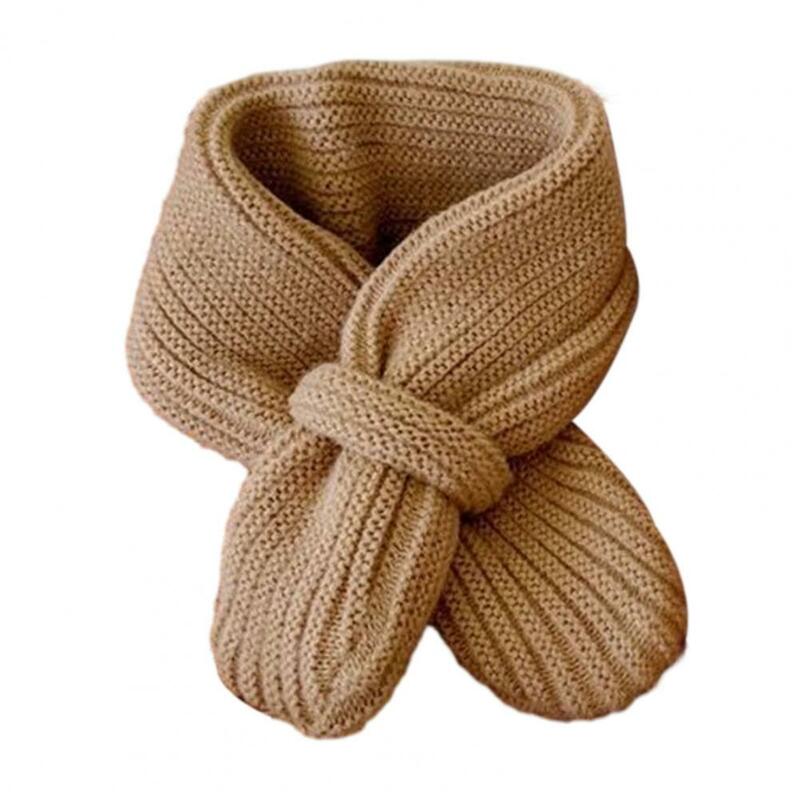 Детский Зимний вязаный шарф, плотный эластичный шарф карамельных цветов, теплый детский шарф унисекс, Корейский детский шейный платок
