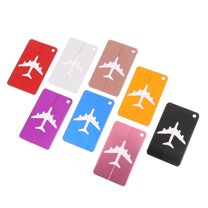 Etiquetas de aleación de aluminio para equipaje de viaje, etiquetas de nombre de maleta, soporte de etiqueta de Metal, accesorios de viaje, 1 ud.