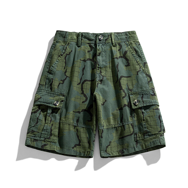 Pantalones cortos de carga de gran tamaño para hombre, Shorts tácticos con múltiples bolsillos, de algodón transpirable para exteriores, senderismo, militar, Verano