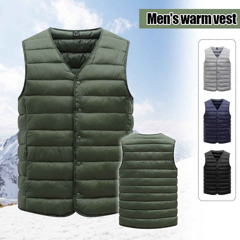L-5XL Männer ultraleichte Daunen weste Jacke männlich Winter warm Liner V-Ausschnitt ärmellose Weste Mantel für ältere Papa Kleidung mittleren Alters