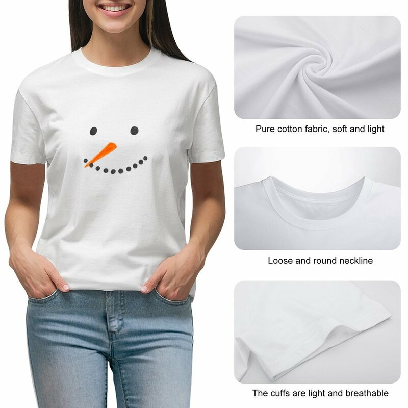 Schneemann Gesicht T-Shirt Sommerkleid ung Hemden Grafik T-Shirts niedlichen Tops T-Shirt Kleid für Frauen lang