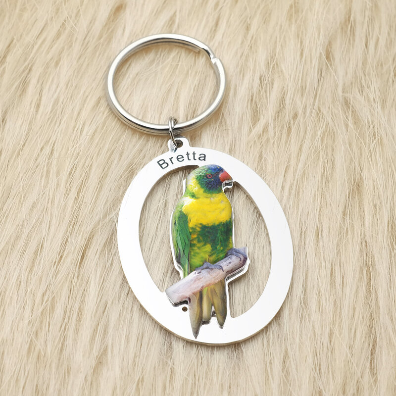 الببغاء الطيور سلسلة مفاتيح المفاتيح لطيف الحيوان مفتاح خاتم Lovebird الببغاء الطيور مفتاح سلسلة الصورة هدية للرجال والنساء