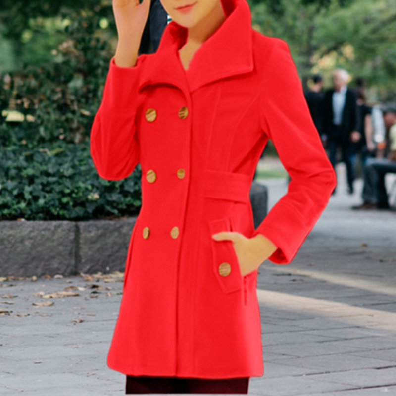 Giacche da donna Streetwear eleganti cappotti con tasche solide con risvolto capispalla in lana allentata da donna doppiopetto per l'autunno inverno
