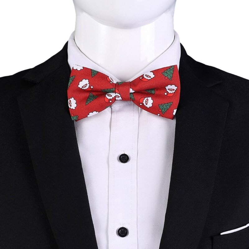 Christmas Party Tie for Adult Men Festival Jacquard Bow Tie Adjustable Neck Tie Designers Necktie Male Holiday Dropshipping