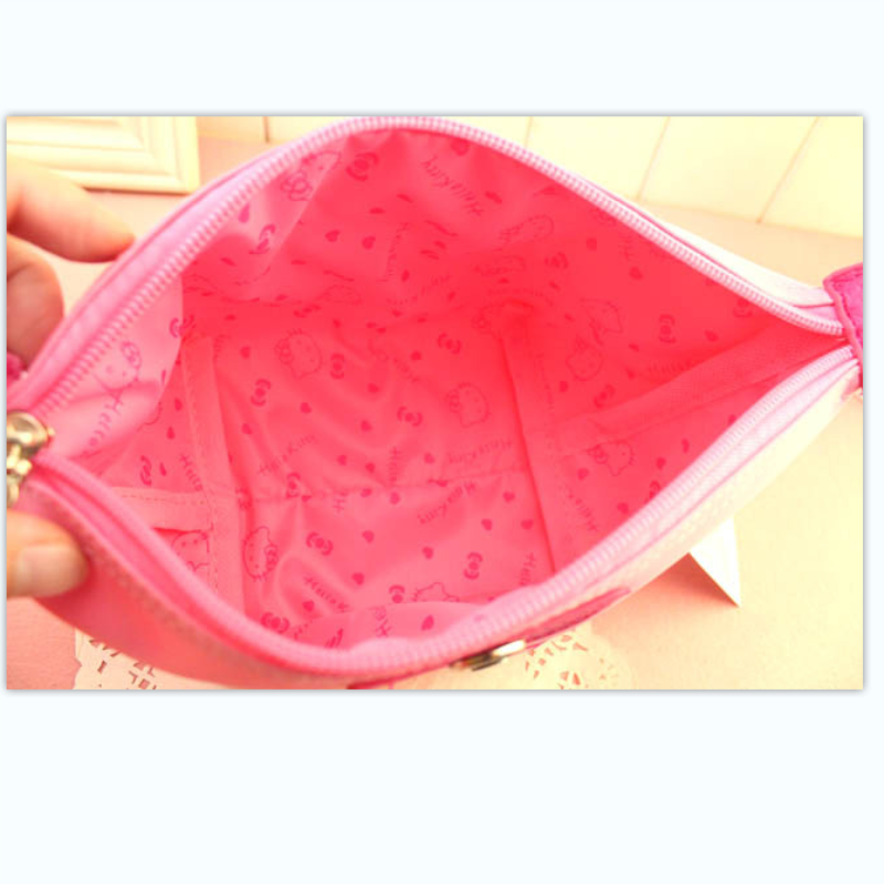헬로 키티 화장품 가방 소형 휴대용 심플 귀여운 소녀 대용량 여행 방수 스킨 케어 제품 보관 가방