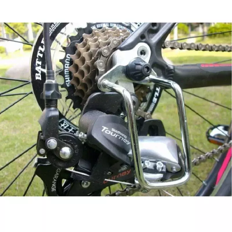Aksesori pelindung belakang sepeda, Derailleur dapat disesuaikan pelindung rantai baja untuk sepeda jalan pelindung transmisi sepeda 1 buah