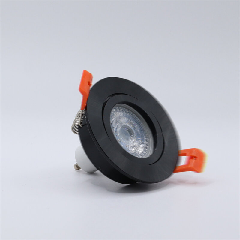 Круглая черная алюминиевая Встраиваемая потолочная лампа GU10, осветительная арматура для дома, фоторамка с отверстием 65 мм