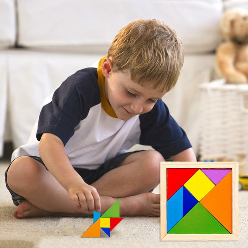 เกมปริศนา3D ปริศนาแทนแกรมสำหรับเด็กเกมจิ๊กซอว์แบบแทงแกรมของเล่นเพื่อการเรียนรู้สำหรับเด็กก่อนวัยเรียน