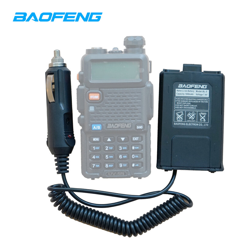 Oryginalna BL-5 bateria Baofeng z wtyczka samochodowa kabel do ładowarki do Walkie Talkie Baofeng UV-5R UV-5RE UV-5RA Plus dwukierunkowe Radio