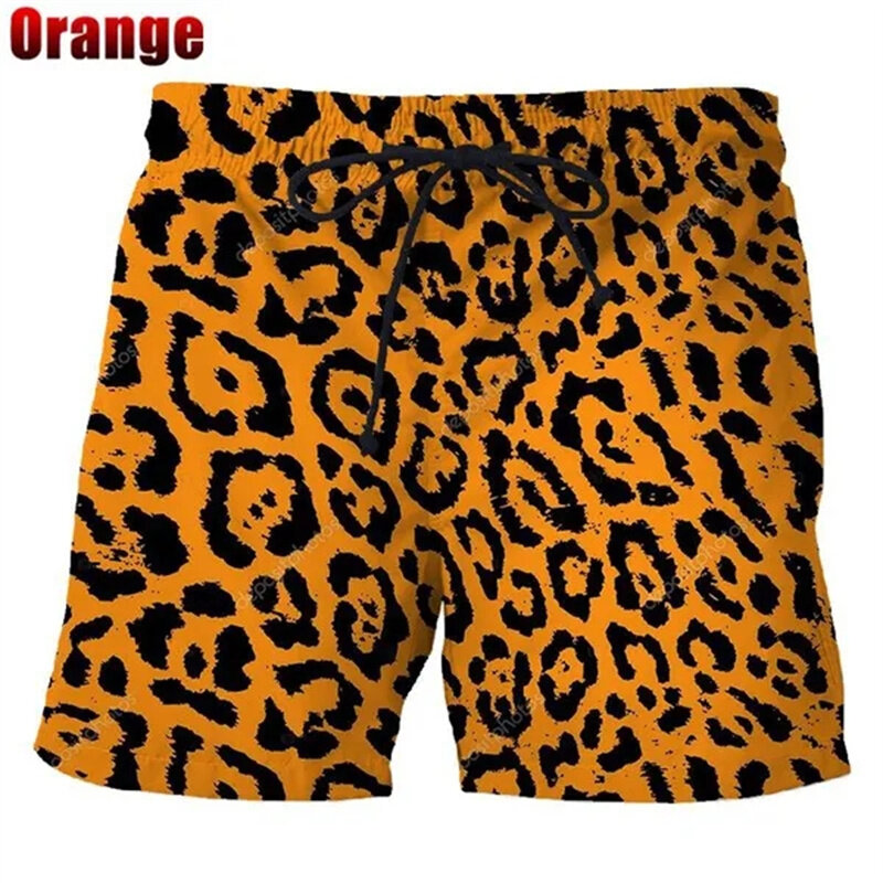 Pantaloncini leopardati colorati classici da uomo pantaloni corti da spiaggia estivi pantaloni da bagno da spiaggia Hawaii costume da bagno donna Kid Cool Ice Shorts