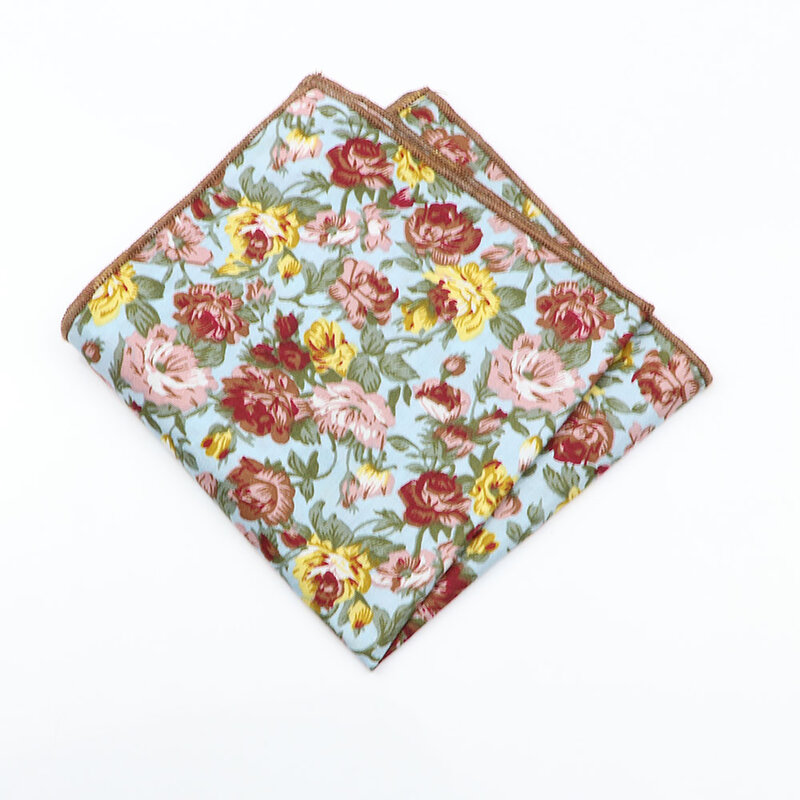 Licht Farbe Floral Taschentuch 100% Baumwolle Druck Blume Muster Hanky Für Männer Frauen Casual Hochzeit Tasche Platz Geschenk