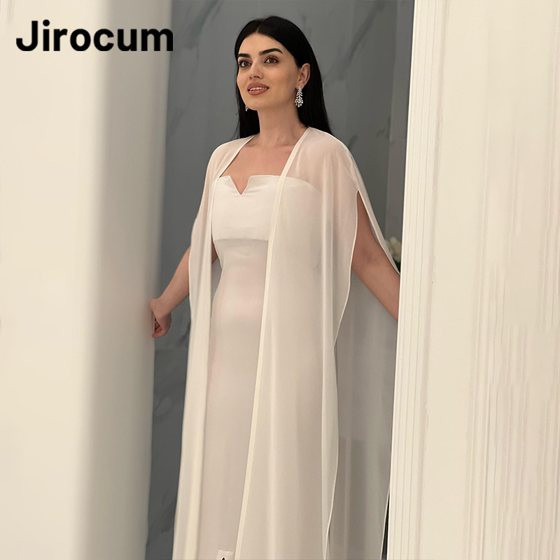 Jirocum Elegante Zeemeermin Galajurken Dames Sjaal Chiffon Feest Avondjurk Enkel Lengte Saudi Arabia Speciale Gelegenheid Jurk