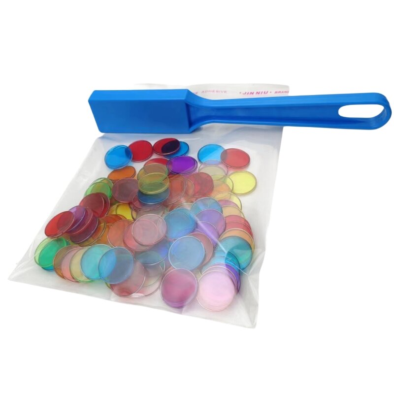 Magnetic Colorful Chips Set Physics Science Magnetic Stick Wand Experiment Game Montessori Color Learning Teaching Aids 100pcs