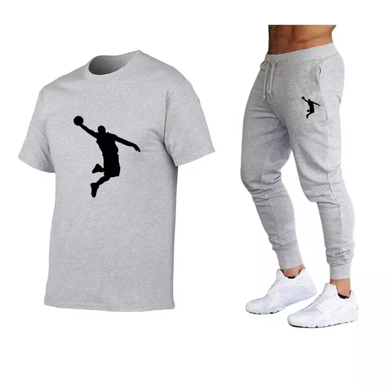Traje de camiseta y pantalones de jogging para hombre, abrigo de hip hop, marca informal, es En el calor, Verano