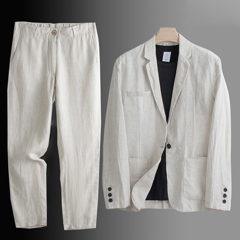 LH075 traje de verano para hombre, pantalones finos, top, chaqueta fina