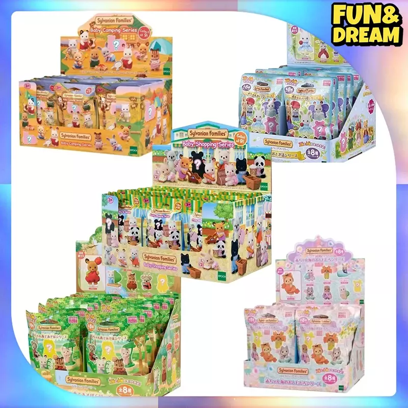 Sysyvanian Family kawaiiブラインドボックスフィギュア、収集可能な子供のおもちゃ、装飾、無料のギフト、卸売、セット全体