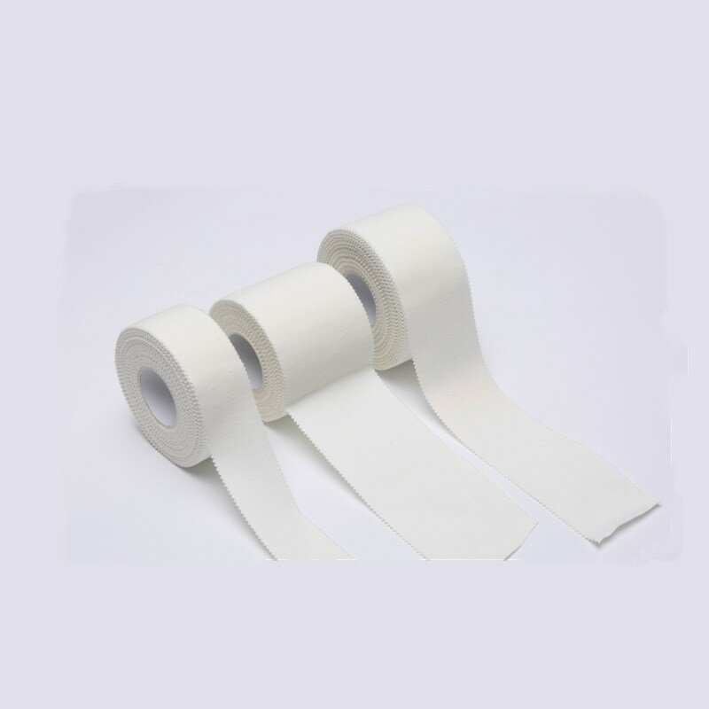 6Rolls White Cotton Self Adhesive Sports Tape Medical Athletic Kinesiology Wrap Bandage Arm Leg Wrist Ankle Knee Muscle Tape