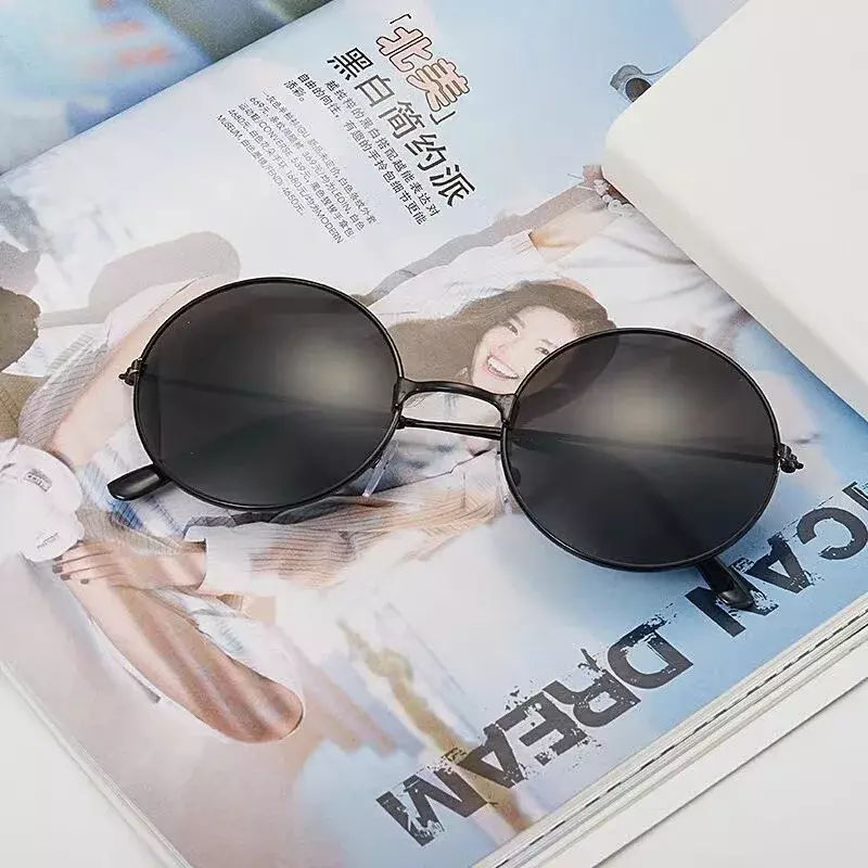 Fashionable Retro Round Sunglasses Shanghai Beach Sunglasses Men and Women Wedding Groomsmen Glasses Personalized Prince Glasses