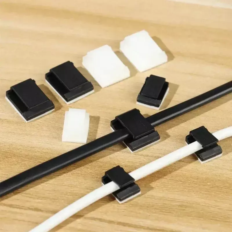 Pengatur kawat kabel, 40-10 buah klip kawat adesif untuk Headphone Data kabel USB untuk mobil kantor
