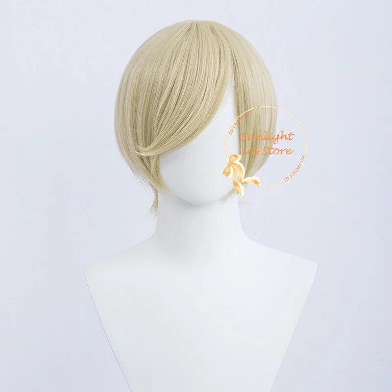 Anime Wigs Cosplay Alois Trancy Cosplay Wig 30cm Short Light Gold Wigs Heat Resistant Synthetic Hair Party Wig + Wig Cap