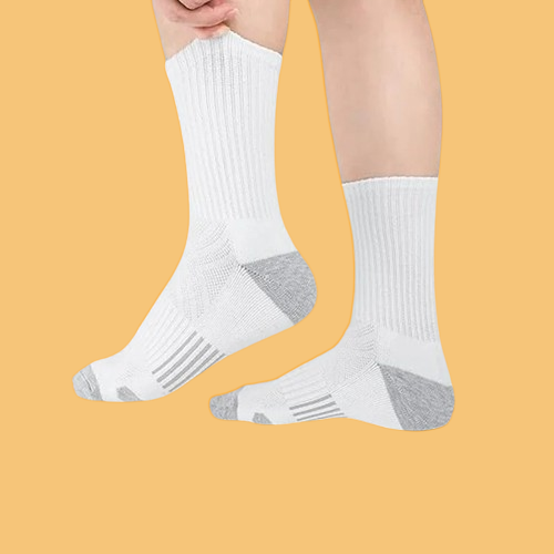 6 paia di calzini da palestra a tubo lungo da esterno da uomo bianchi neri sottili e comodi calzini da calcio morbidi con presa a terra di grandi dimensioni