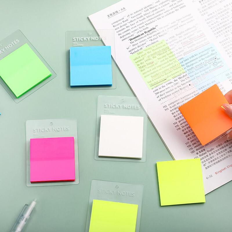 Transparente Candy Color Sticky Notes, Memo Pad Office Sticker, Bloco de notas auto-adesivo, Papelaria P Lytwtw, Material Escolar, 1-8Pcs