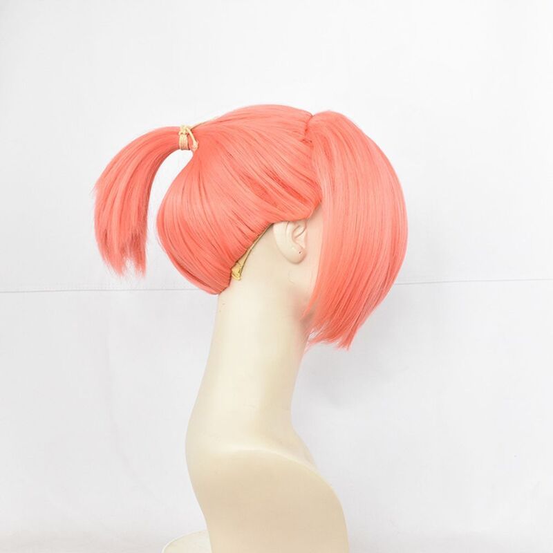 Wig Cosplqy, rambut palsu merah muda, model rambut palsu, Cosplay, imut, Anime, pesta, rambut wig sintetis kasual