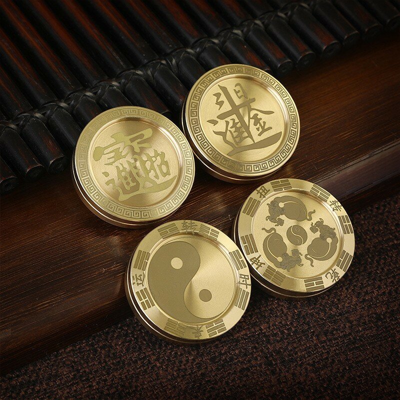 Hot Chinese Style Fortune Money Wishes Fidget Spinner Stress Relief Metal Fingertip Spinners