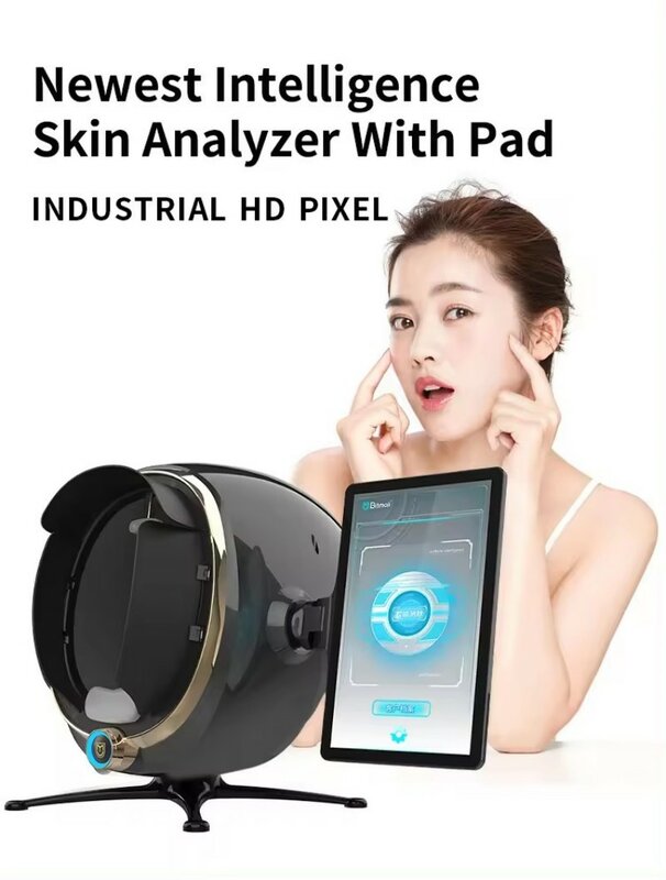 Analizador de piel negra 3D, Sistema de Inteligencia facial, escáner de 5 luces, informe para el cuidado de la piel, 2024