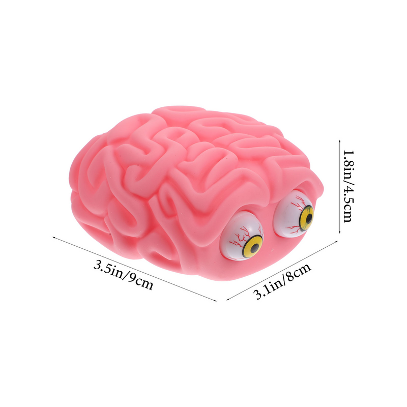 Boule à œil en forme de cerveau, jouet à presser, 2 pièces