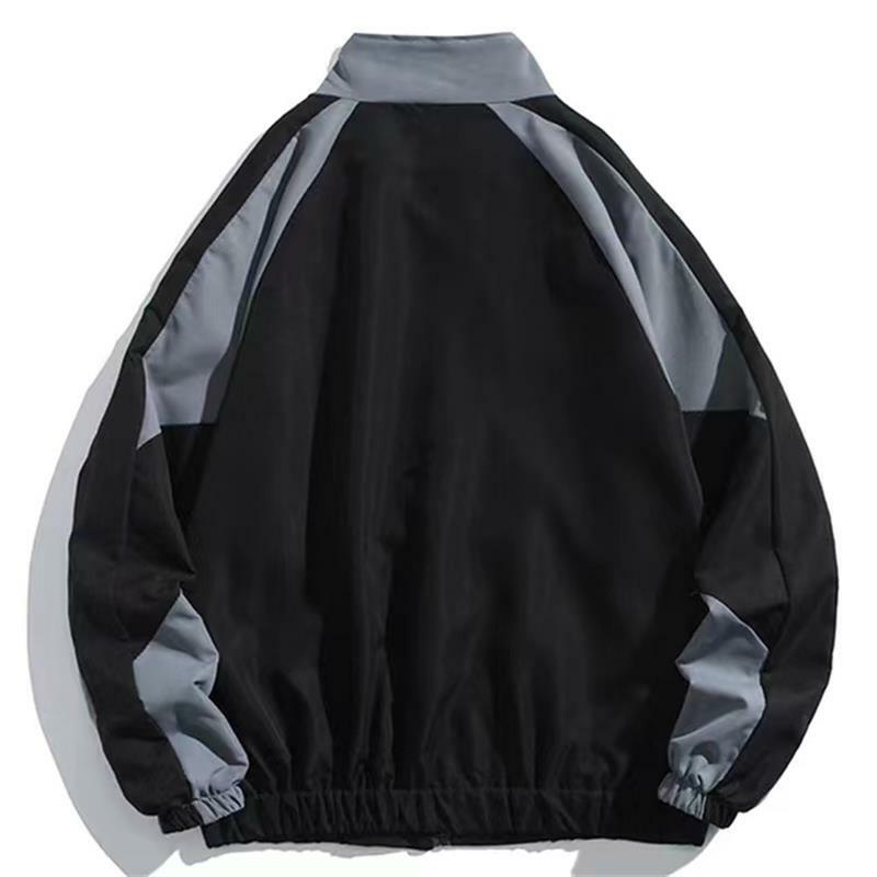 Куртка мужская Светоотражающая в полоску, уличная одежда в стиле хип-хоп, ветровка на молнии, тонкая спортивная в стиле Харадзюку, черная синяя, 2023