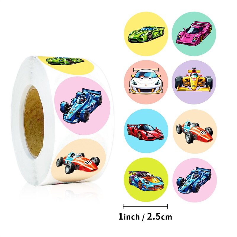 500 Stück Cartoon Geschwindigkeit Auto klebrige Papier Aufkleber Etiketten danke Aufkleber Versiegelung Briefpapier liefert DIY Dekoration Scrap booking