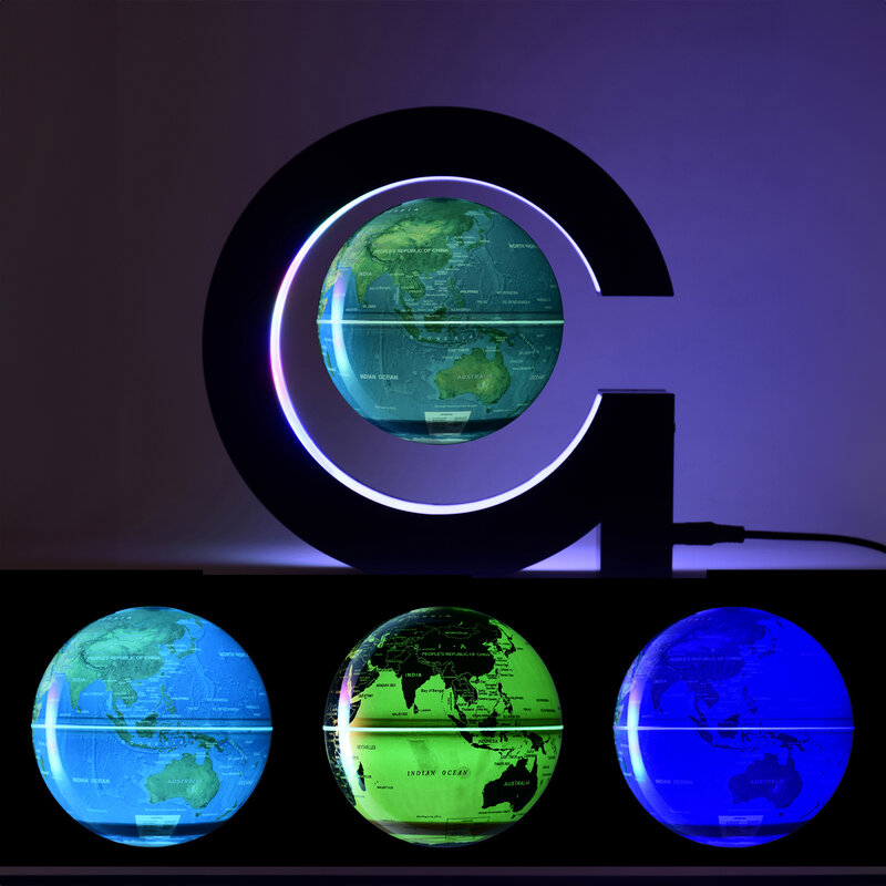 Magnetic Levitation Floating Globe with Color Changing LED Light for Home Office Bedroom Desk Decor Birthday Gift for Men Kids