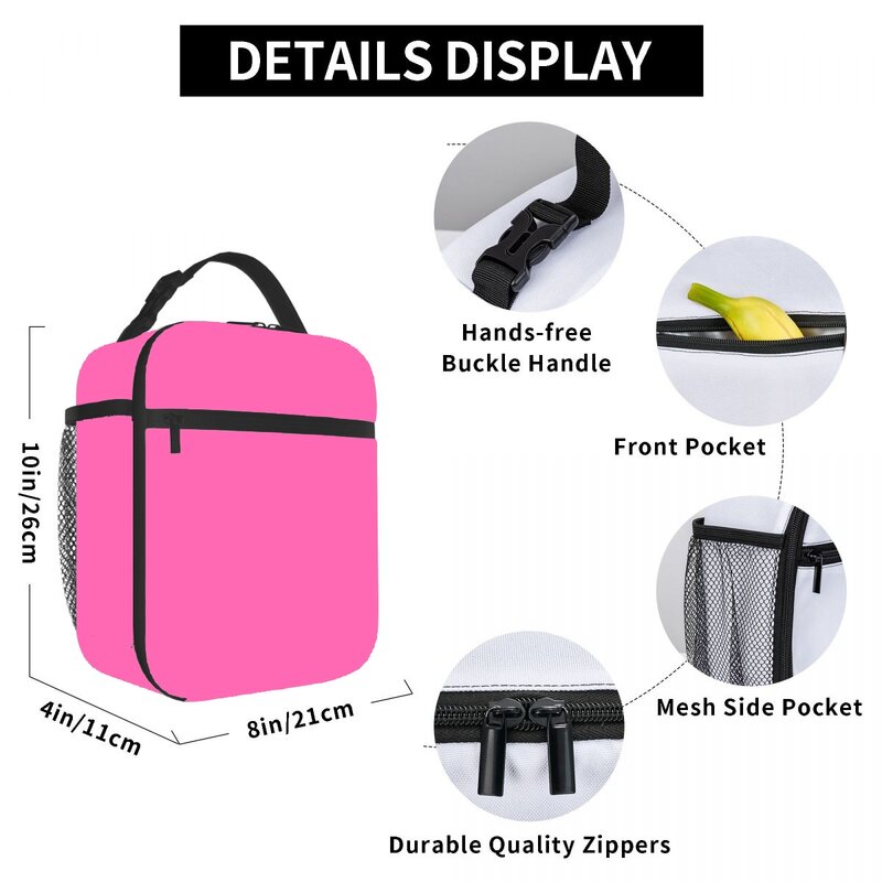 Color solid color pattern  Portable Aluminum Foil Thickened Insulated Insulated Lunch Bag Waterproof Insulated Lunch Tote Bag