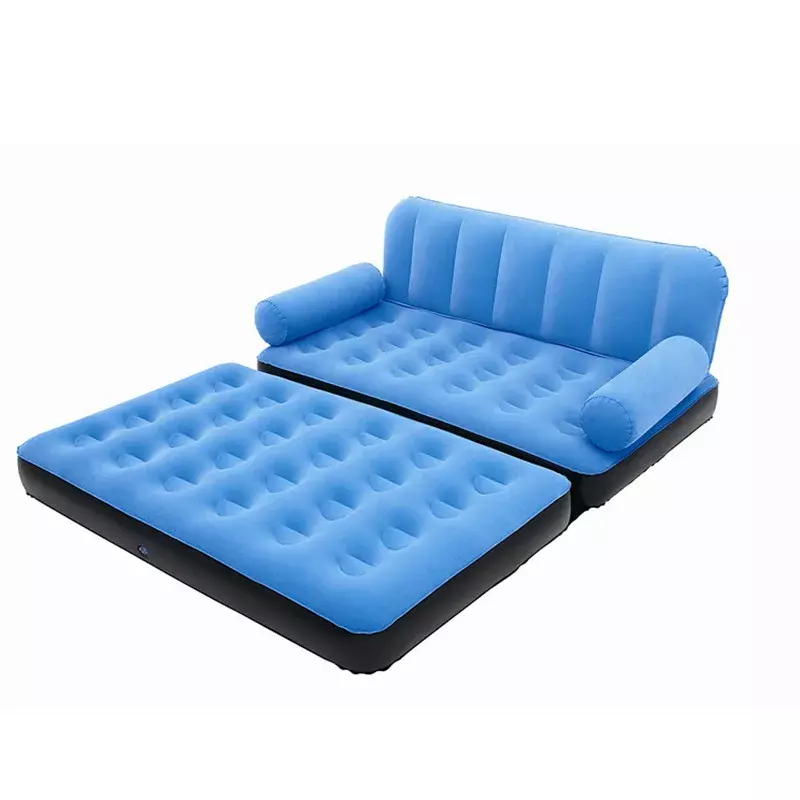 Qi sofá duplo inflável lounge cadeira preguiçoso sofá inflável dobrável sofá inflável