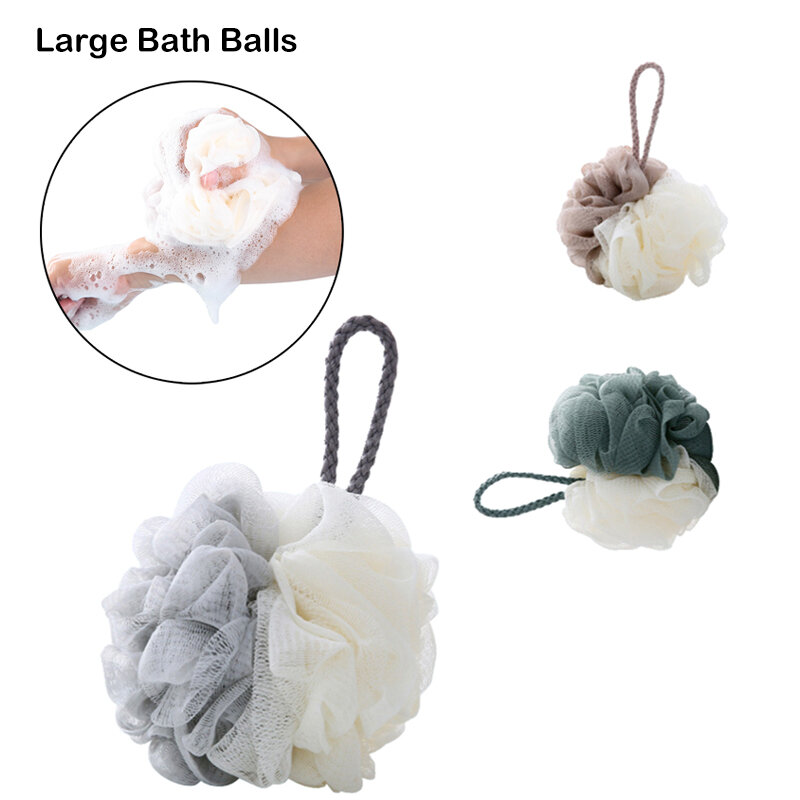 Esponja de malla para ducha, cepillo exfoliante corporal de bola de burbujas, limpiador suave, exfoliante para la piel, suministros de baño, 12x17cm
