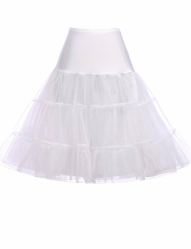Rok Petticoat 50s untuk wanita, rok Dalaman Rockabilly gaun Crinoline Tutu