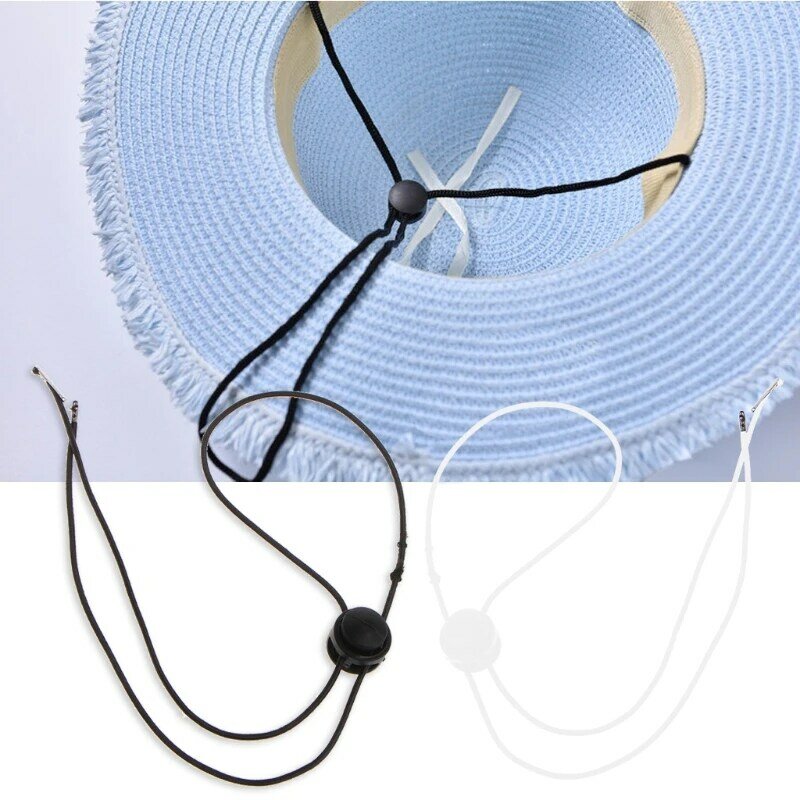 50JB Dây đeo mũ có thể điều chỉnh Kẹp dây đeo chống gió màu đen/trắng Dây đeo chống mất