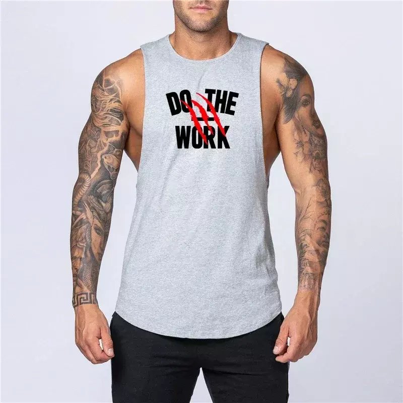 Camiseta sin mangas de algodón para hombre, ropa deportiva para entrenamiento, musculación, chaleco de Fitness