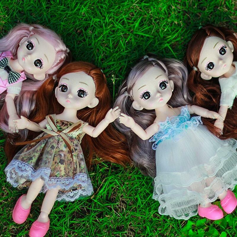 8pcs/Set BJD Jointed Doll 16cm 13 Ball Joints Fashion Dolls With Full Set Clothes Dress Up Girl Toy Birthday Gift With Box